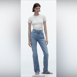 COPY - TRF HIGH RISE SPLIT SLIM JEANS